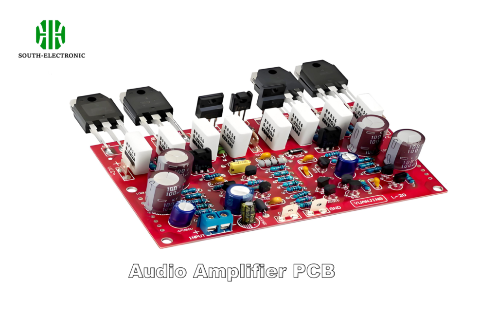 Componentes de la placa de circuito impreso del amplificador de audio