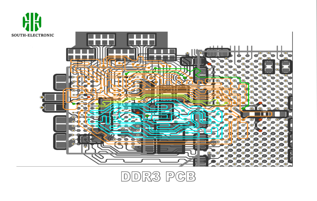 DDR3 PCB de cerca