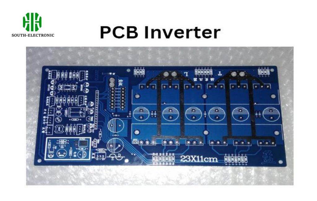 alt: Diagrama de componentes de PCB de inversor