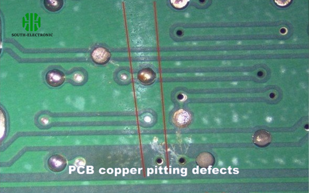PCB copper pitting defects