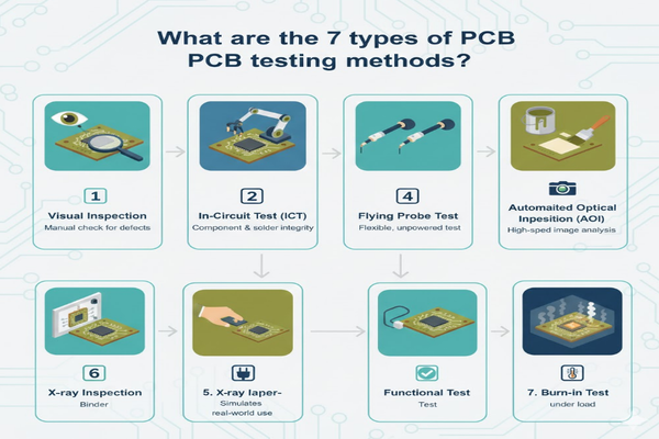 Various PCB testing equipment in a lab setting