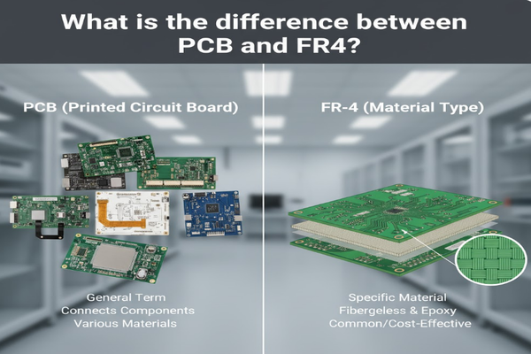 What is the difference between PCB and FR4