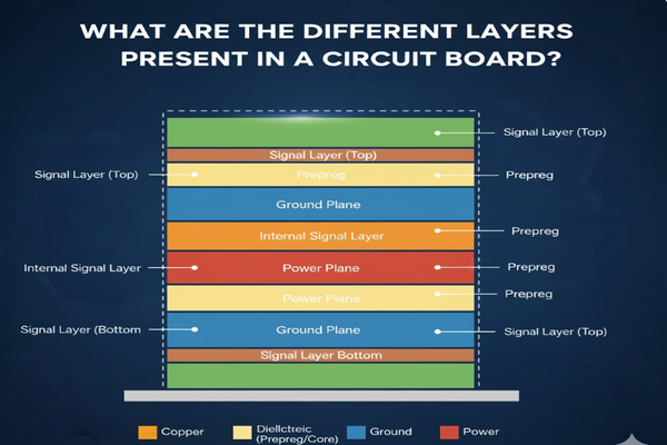 Cross-section of PCB layers