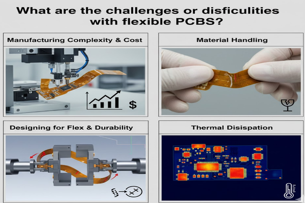 What are the challenges or difficulties with flexible PCBs?