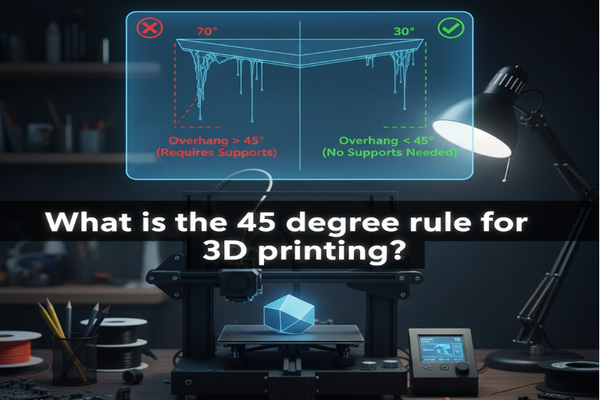 What is the 45 degree rule for 3D printing