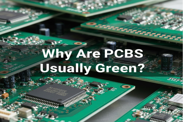 Green PCB with components